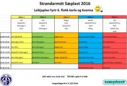 Liin  Strandamtinu - Uppfr li og leikjaplan